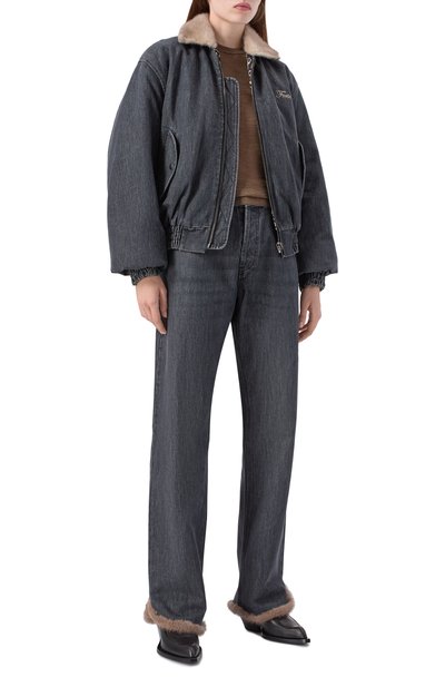 Джинсовый бомбер с отделкой из норки FORTE DEI MARMI COUTURE, арт. 25WF7350M, фото 2