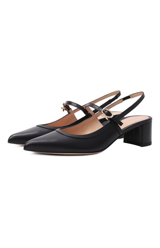 Кожаные туфли Allette 45 Gianvito Rossi G95575.45RIC.VITNER0 Чёрный G95575.45RIC.VITNER0
