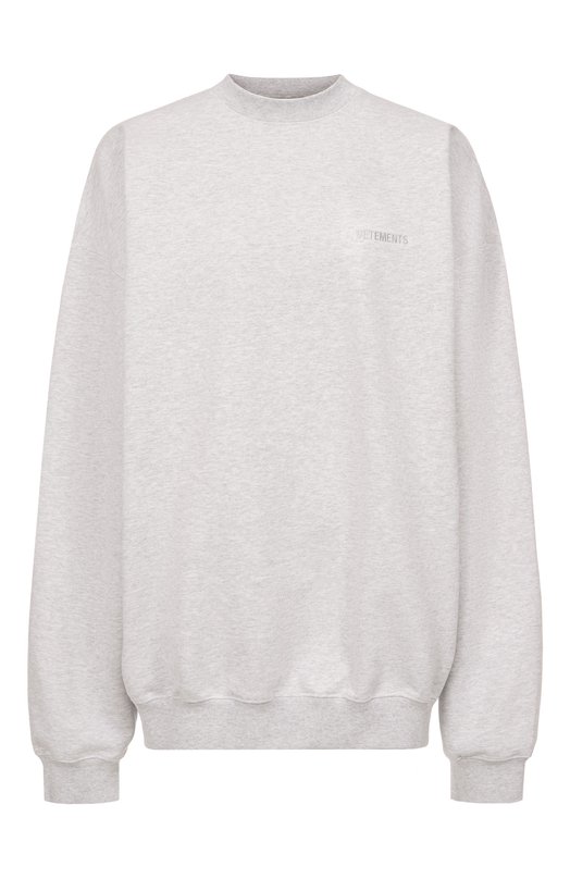 Хлопковый свитшот VETEMENTS UH76CW100G Серый UH76CW100G