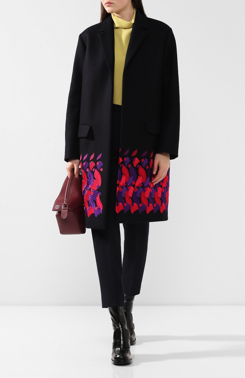 Шерстяное пальто DRIES VAN NOTEN темно-синего цвета по цене 179500 руб., арт. 192-30276-8211, фото 2 Шерстяное пальто DRIES VAN NOTEN, арт. 192-30276-8211, фото 2