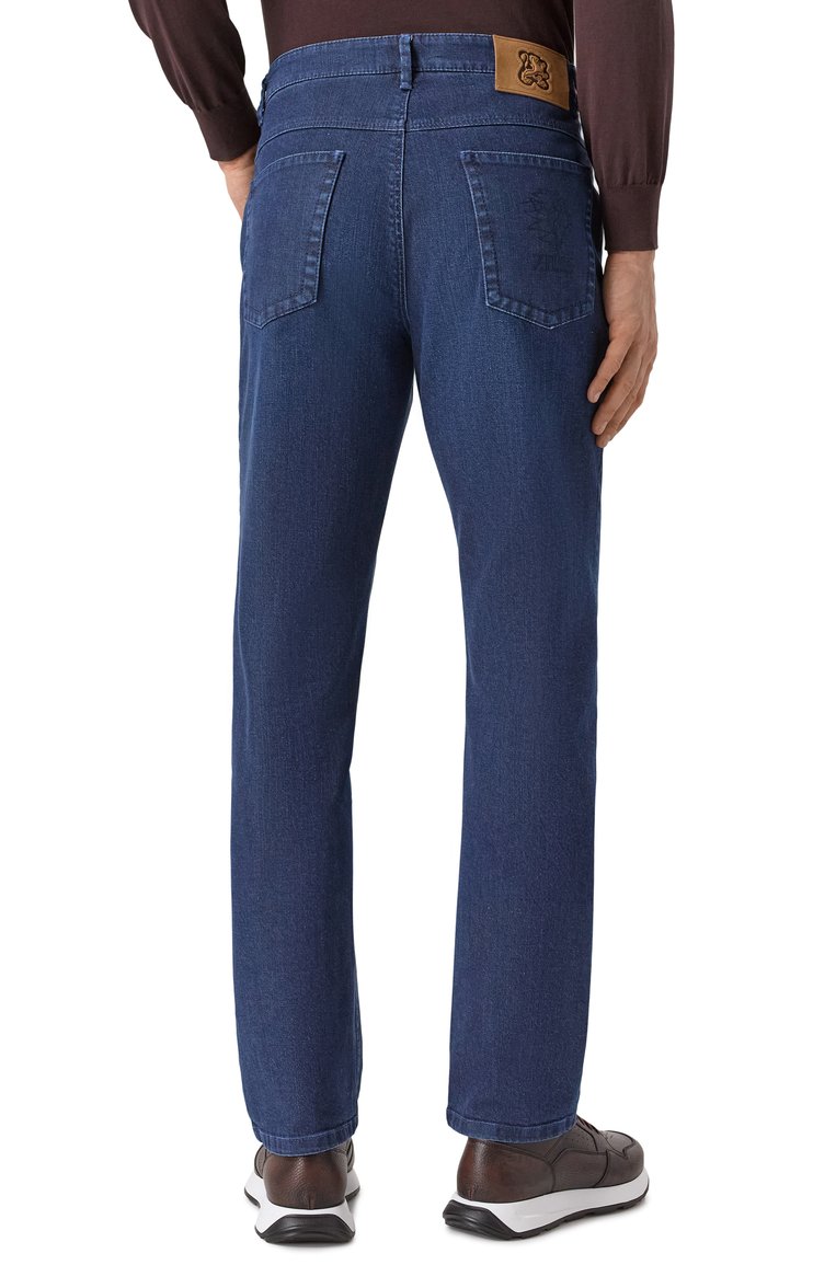 Мужские джинсы regular fit ZILLI темно-синего цвета, арт. J5T001M0460VCBL00 | Фото 4 (Длина (брюки, джинсы): Стандартные; Материал внешний: Хлопок, Деним; Стили: Классический; Кросс-КТ: Деним; Силуэт М (брюки): Прямые; Автоматизация состава: Проставлено; Автоматизация ТО: Проставлено; Детали: Делаве)