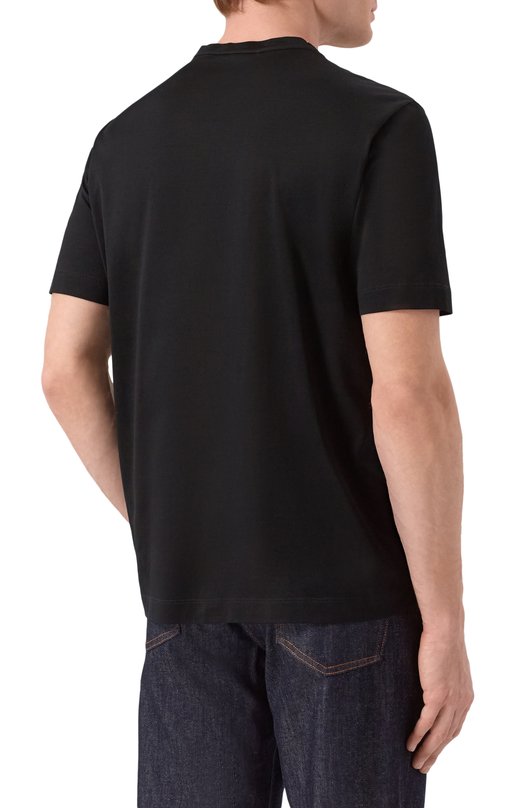 Хлопковая футболка Canali T0922/MJ00002 Чёрный  T0922/MJ00002 Фото 4