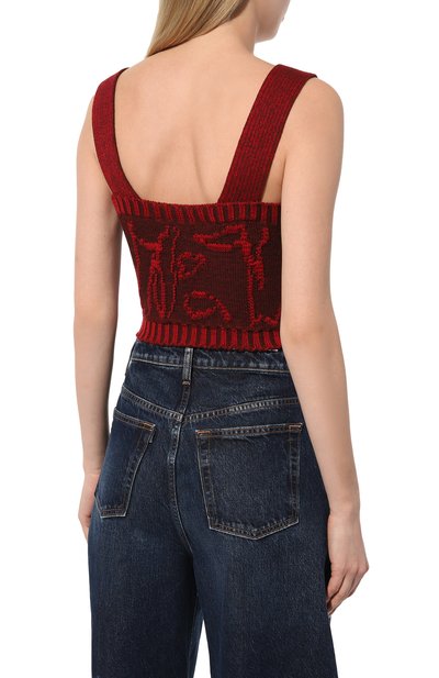 Шерстяной топ AND THE BRAND бордового цвета по цене 29960 руб., арт. W24-TP026-0702-669, фото 4 Шерстяной топ AND THE BRAND, арт. W24-TP026-0702-669, фото 4