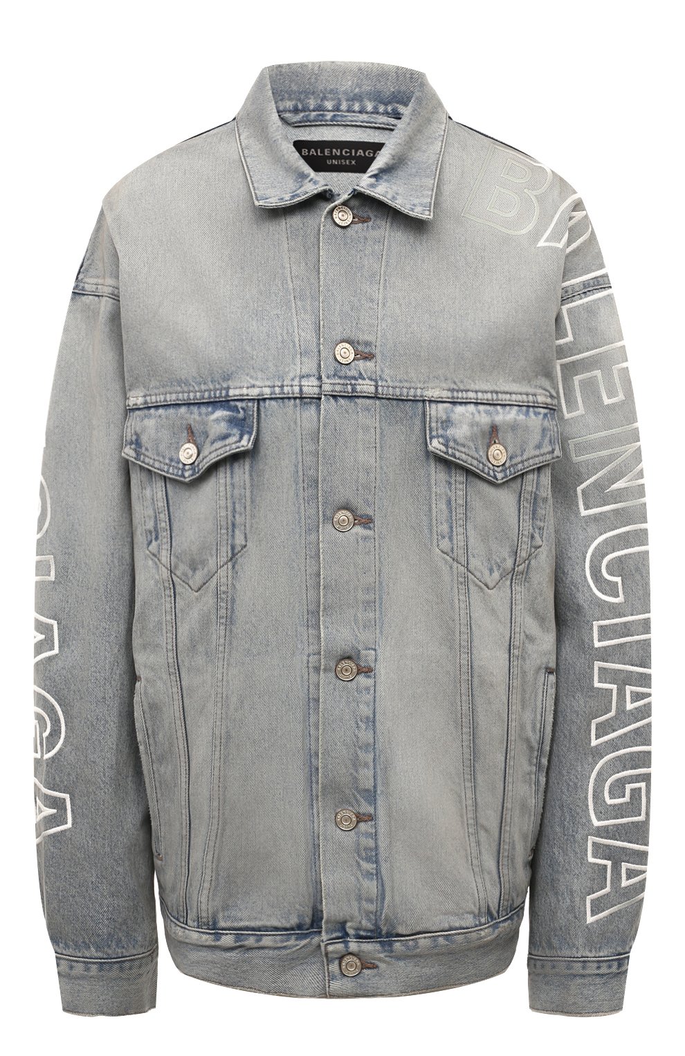 Джинсовая куртка BALENCIAGA голубого цвета по цене 370500 руб., арт. 767949/TDW14, фото 1 Джинсовая куртка BALENCIAGA, арт. 767949/TDW14, фото 1