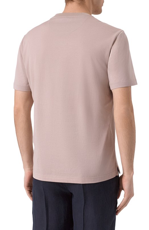 Хлопковая футболка Brioni UJSY0L-OA613 Бежевый  UJSY0L-OA613 Фото 4