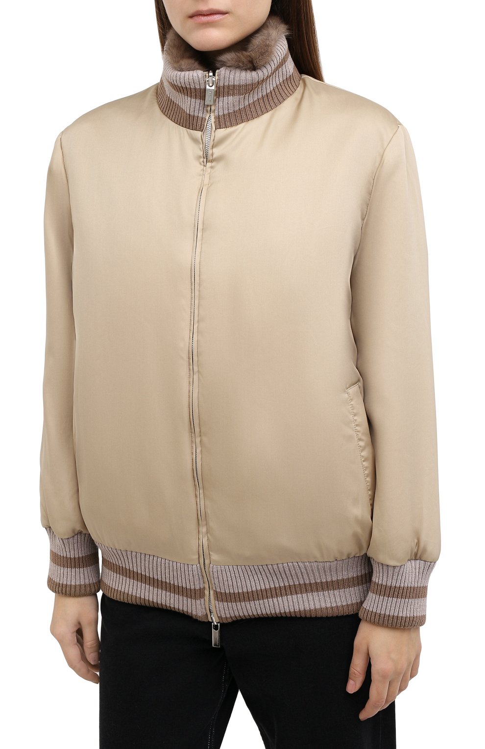 Бомбер из меха соболя и шелка KITON коричневого цвета по цене 3440000 руб., арт. D50686X04R72, фото 6 Бомбер из меха соболя и шелка KITON, арт. D50686X04R72, фото 6