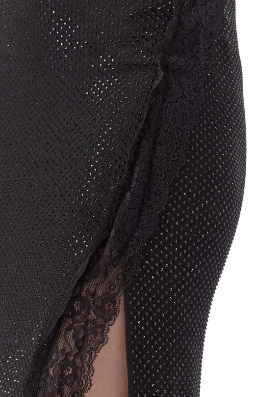Юбка с отделкой стразами self-portrait AW25049MSKB Чёрный  AW25049MSKB Фото 5