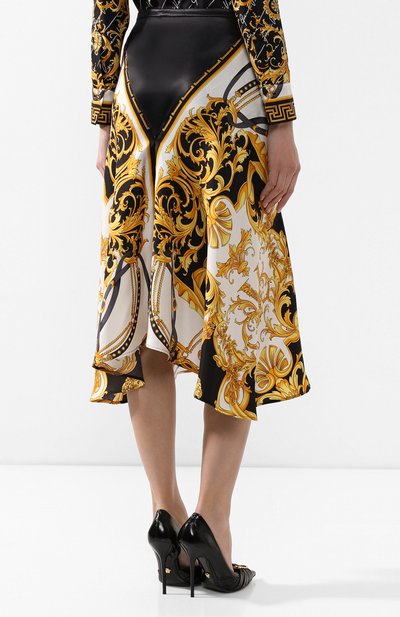 Шелковая юбка VERSACE разноцветного цвета по цене 108000 руб., арт. A85365/A233248, фото 4 Шелковая юбка VERSACE, арт. A85365/A233248, фото 4