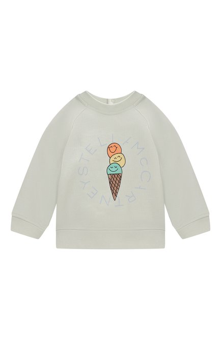 Детский хлопковый свитшот STELLA MCCARTNEY светло-зеленого цвета, арт. TW4580 | Фото 1 (Материал сплава: Проставлено; Материал внешний: Хлопок; Нос: Не проставлено)