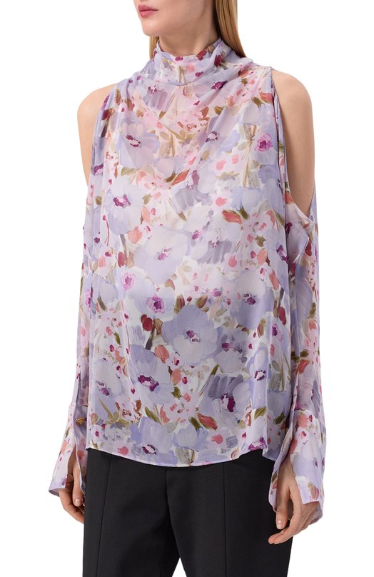 Шелковая блузка Balmain GF1IL155/SF35 Сиреневый  GF1IL155/SF35 Фото 3