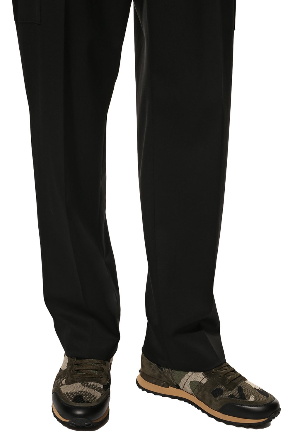 Комбинированные кроссовки rockrunner VALENTINO хаки цвета по цене 65300 руб., арт. VY2S0723/QRK, фото 3 Комбинированные кроссовки rockrunner VALENTINO, арт. VY2S0723/QRK, фото 3