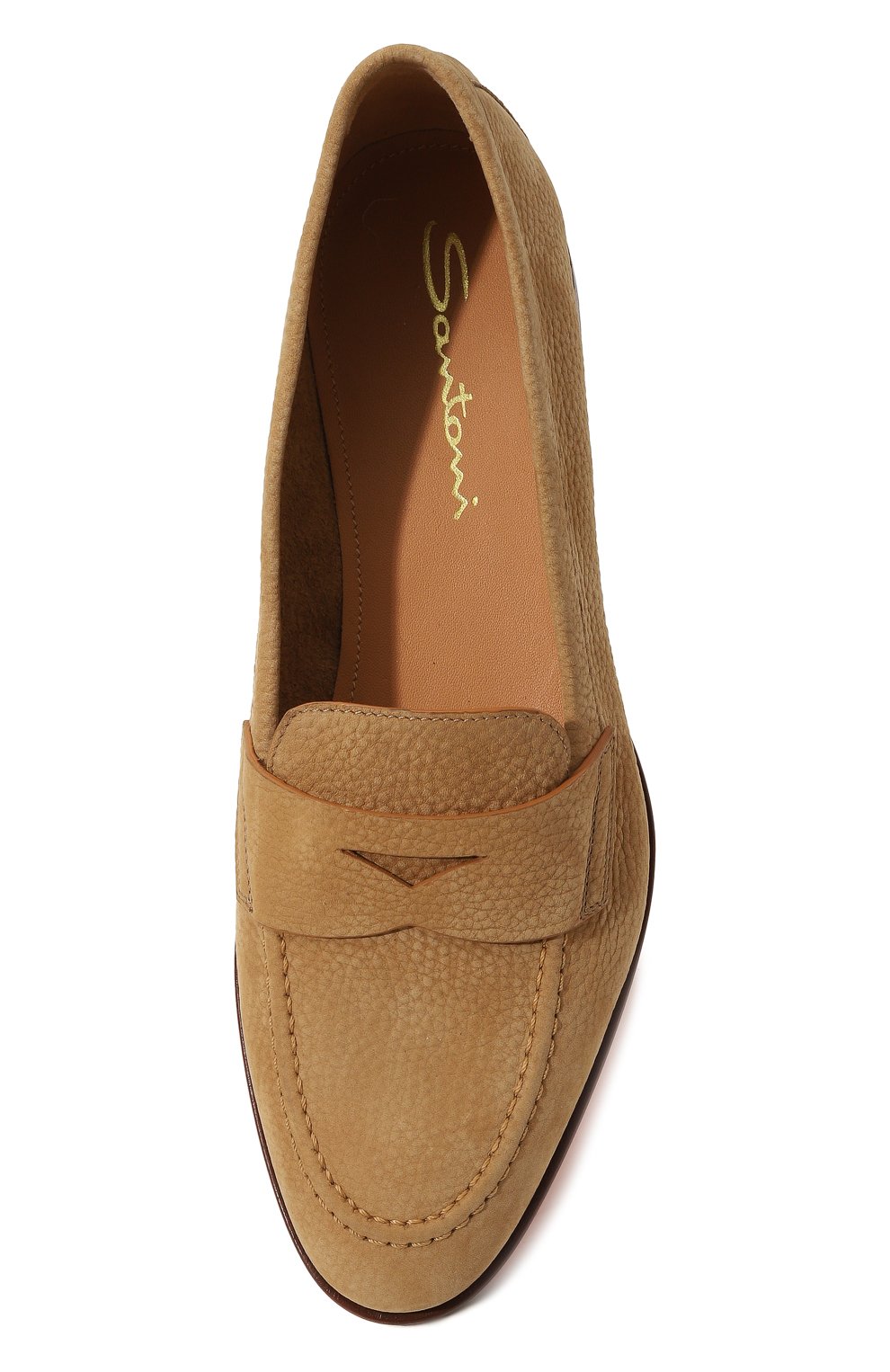 Пенни-лоферы из нубука SANTONI светло-коричневого цвета по цене 61550 руб., арт. WUSF59962HAFSSV9, фото 6 Пенни-лоферы из нубука SANTONI, арт. WUSF59962HAFSSV9, фото 6