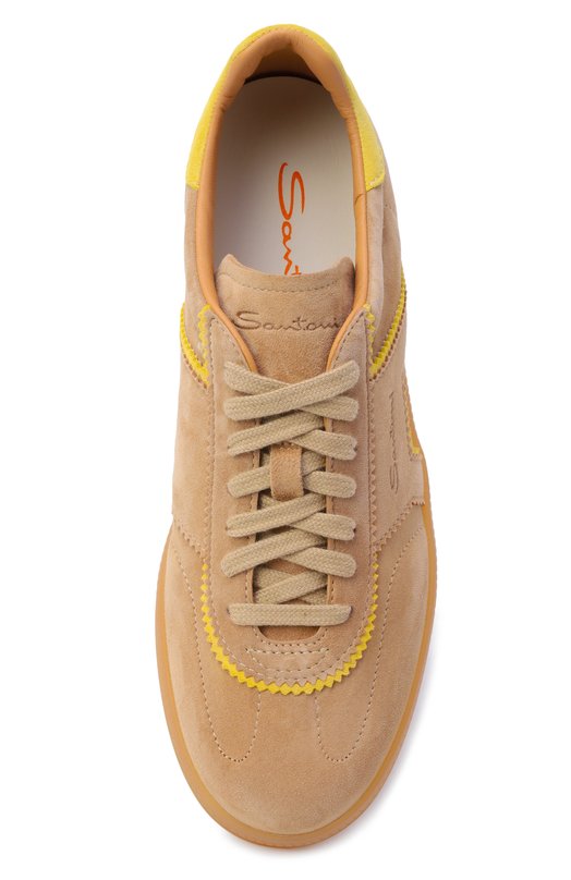 Замшевые кеды Santoni WBPG61463FAITUBY Бежевый  WBPG61463FAITUBY Фото 6