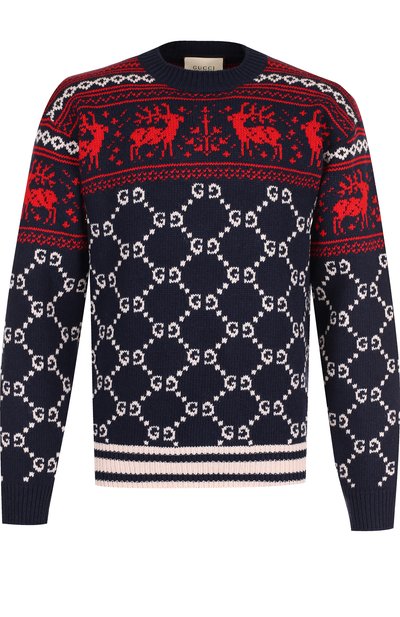 Шерстяной свитер с принтом GUCCI, арт. 522996/X9U41, фото 1