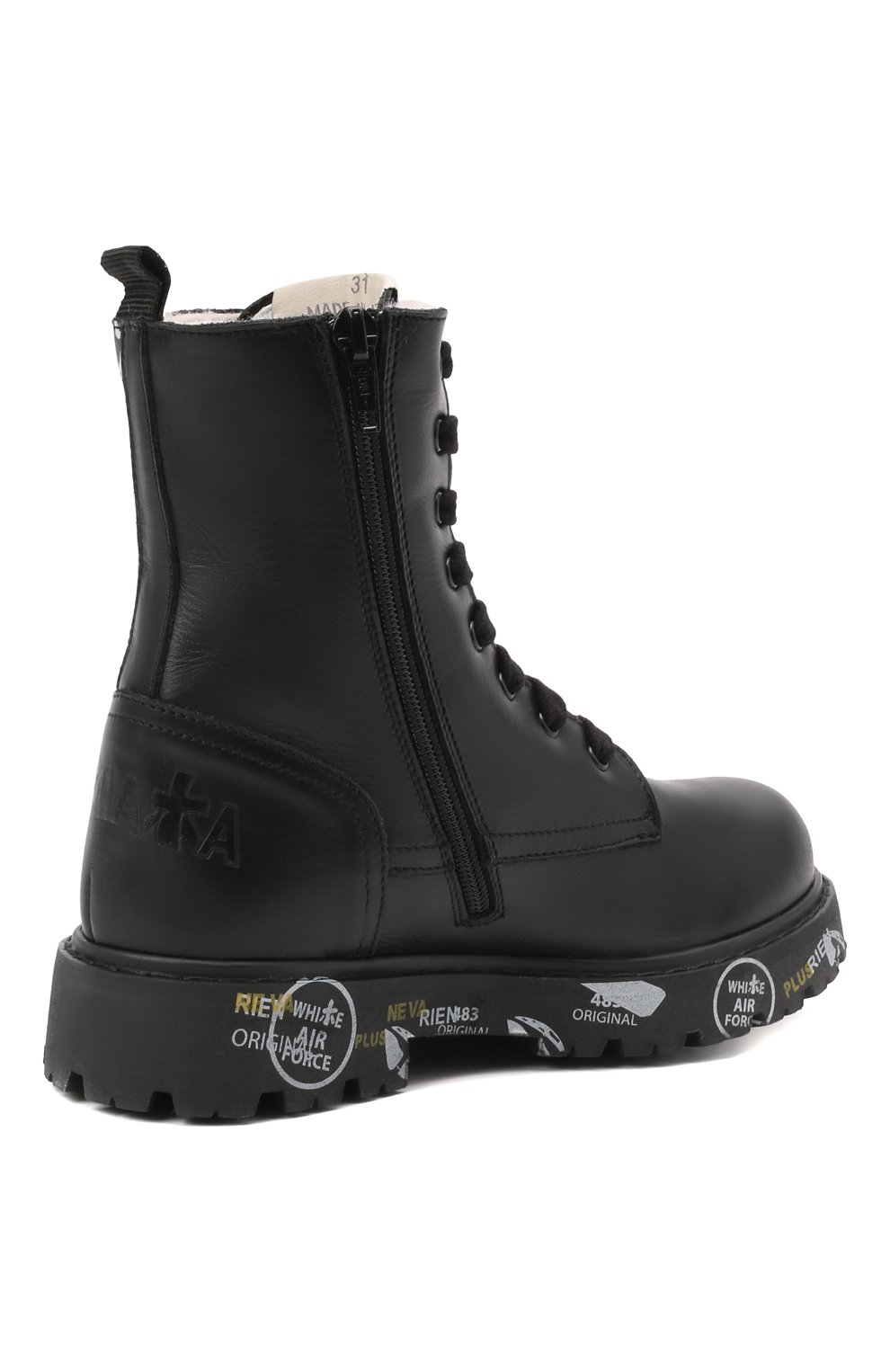 Кожаные ботинки PREMIATA WILL BE черно-белого цвета по цене 19950 руб., арт. HI-URBAN M/M0191462/CHILD, фото 3 Кожаные ботинки PREMIATA WILL BE, арт. HI-URBAN M/M0191462/CHILD, фото 3