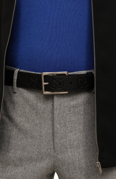 Кожаный ремень GUCCI черного цвета по цене 61950 руб., арт. 761567/AABZA, фото 2 Кожаный ремень GUCCI, арт. 761567/AABZA, фото 2