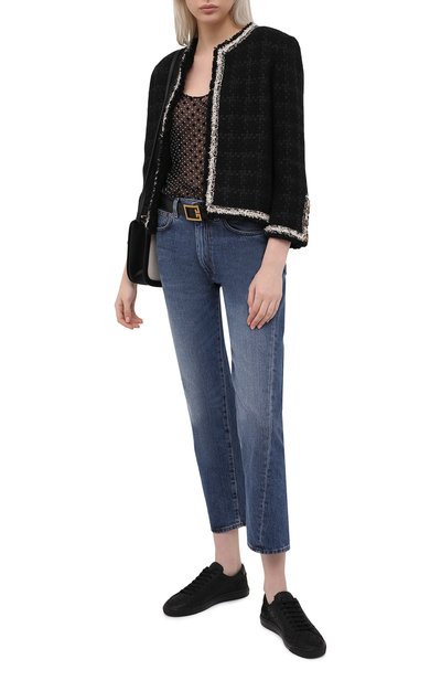 Кожаные кеды andy SAINT LAURENT черного цвета по цене 65450 руб., арт. 641952/16E10, фото 2 Кожаные кеды andy SAINT LAURENT, арт. 641952/16E10, фото 2