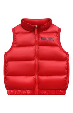 Мужского утепленный жилет MOSCHINO красного цвета, арт. H0S02K/L3A32/10A-14A | Фото 1 (Мальчики Кросс-КТ: В�ерхняя одежда; Региональные ограничения белый список (Axapta Mercury): Не проставлено; Материал внешний: Синтетический материал; Нос: Не проставлено; Материал подклада: Синтетический материал)