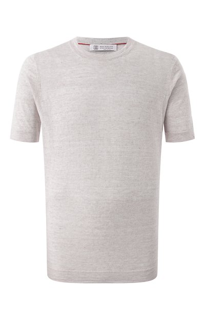 Мужская футболка изо льна и хлопка BRUNELLO CUCINELLI, арт. M2L00340