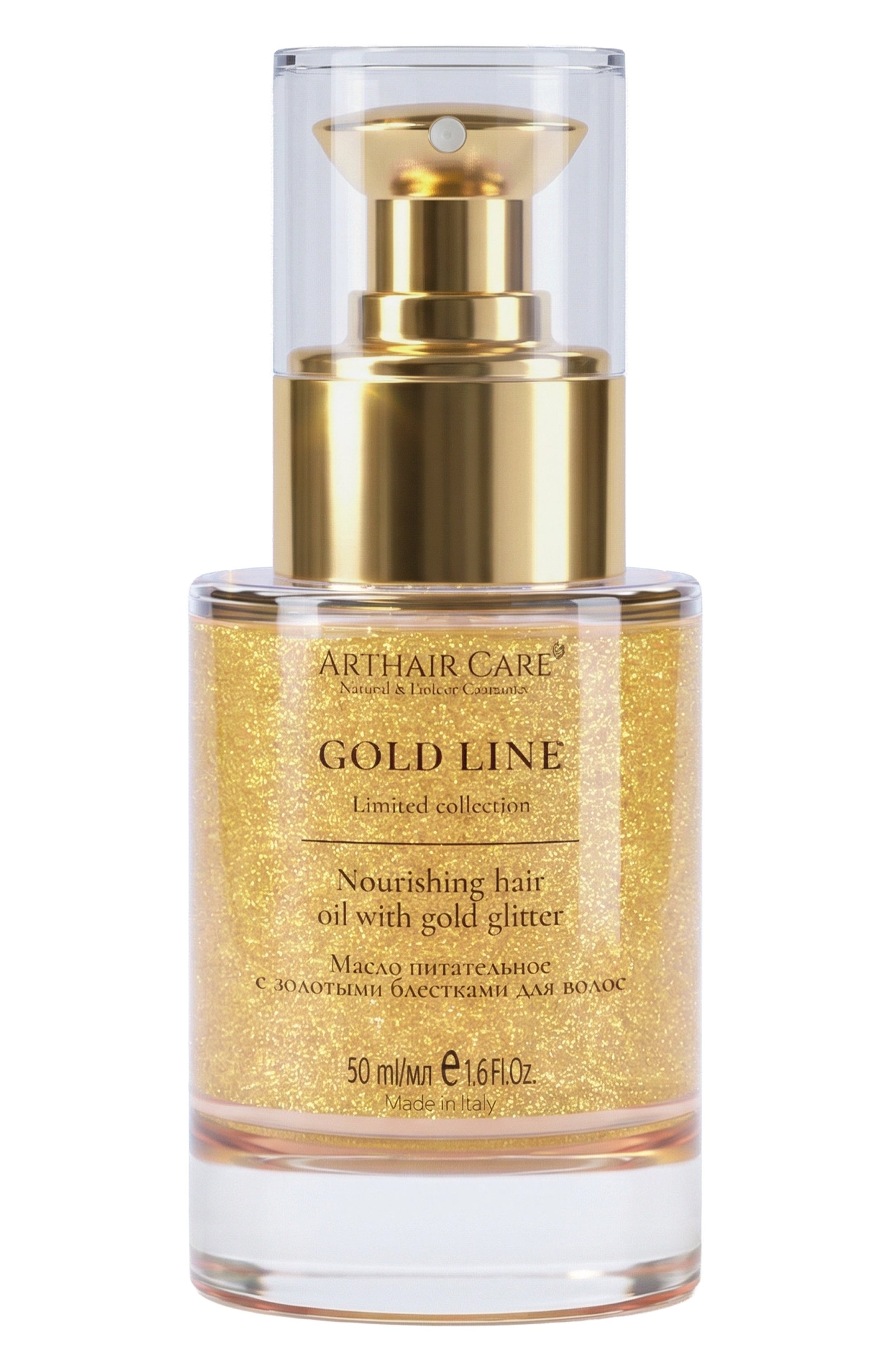 Питательное масло с золотыми блестками для волос (50ml) ARTHAIR CARE бесцветного цвета по цене 6400 руб., арт. 4640112151441, фото 1 Питательное масло с золотыми блестками для волос (50ml) ARTHAIR CARE, арт. 4640112151441, фото 1