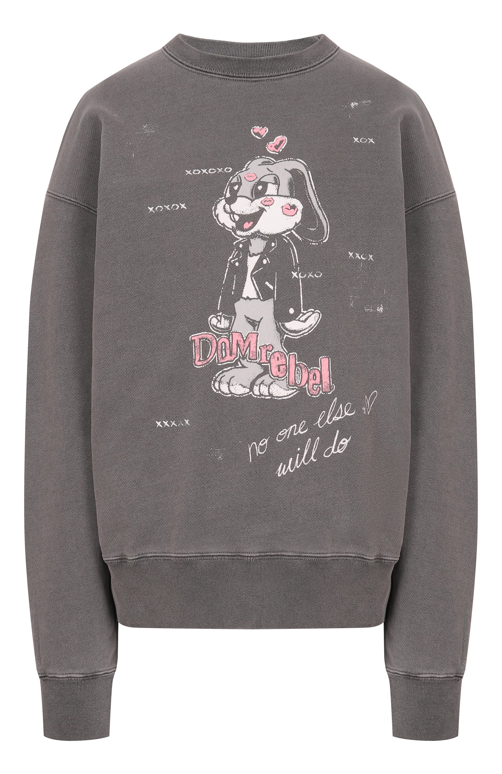 Хлопковый свитшот DOMREBEL серого цвета по цене 37400 руб., арт. SMITTEN/SWEATSHIRT, фото 1 Хлопковый свитшот DOMREBEL, арт. SMITTEN/SWEATSHIRT, фото 1