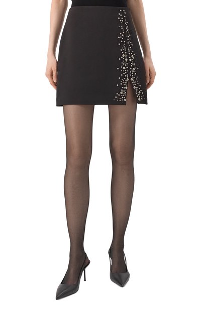 Юбка с отделкой стразами LIU JO черного цвета по цене 36490 руб., арт. CA5084T2527, фото 3 Юбка с отделкой стразами LIU JO, арт. CA5084T2527, фото 3