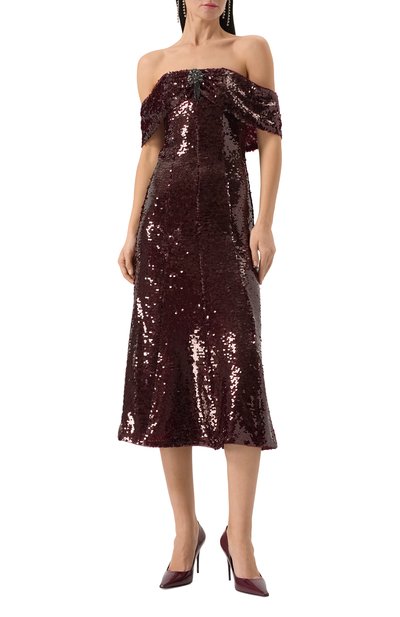 Платье с отделкой пайетками SELF-PORTRAIT, арт. RS25162MBR, фото 3