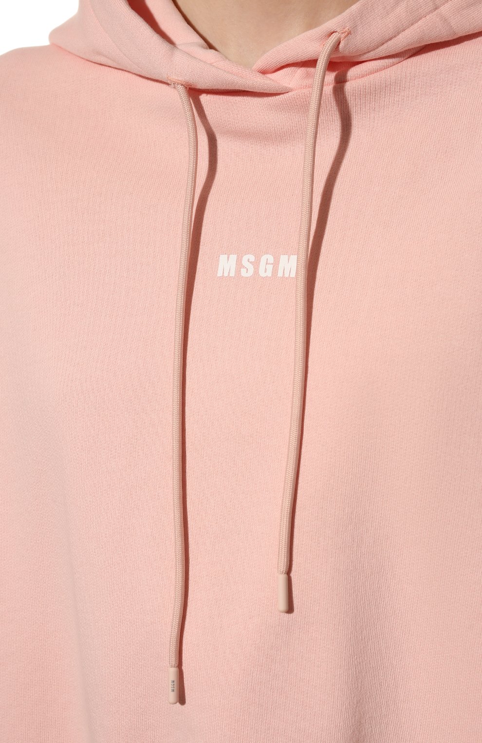 Хлопковое худи MSGM светло-розового цвета по цене 26650 руб., арт. 3241MDM509 227299, фото 5 Хлопковое худи MSGM, арт. 3241MDM509 227299, фото 5