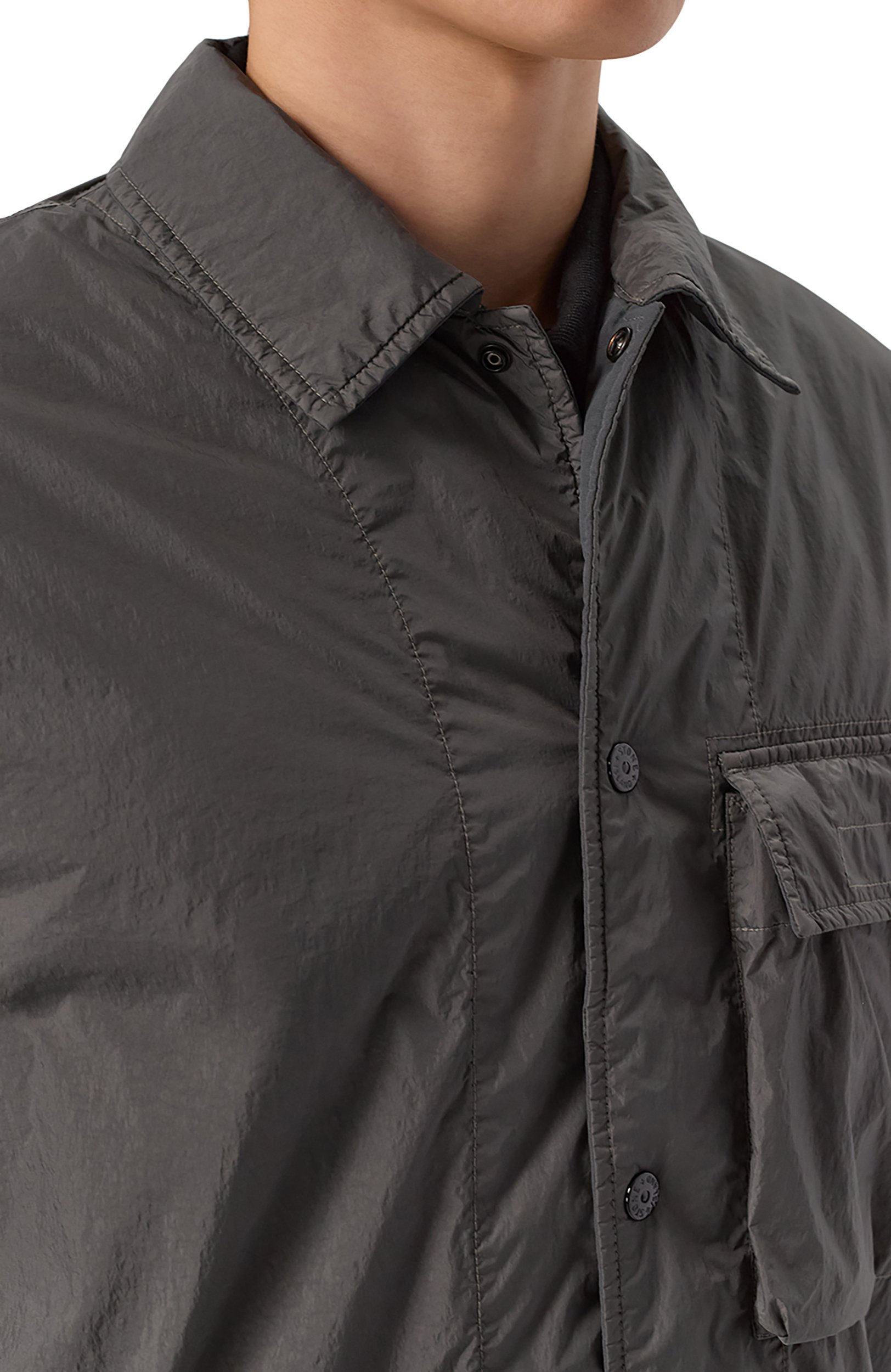 Куртка-рубашка STONE ISLAND темно-серого цвета по цене 88300 руб., арт. L1S151200002/S0A23, фото 5 Куртка-рубашка STONE ISLAND, арт. L1S151200002/S0A23, фото 5