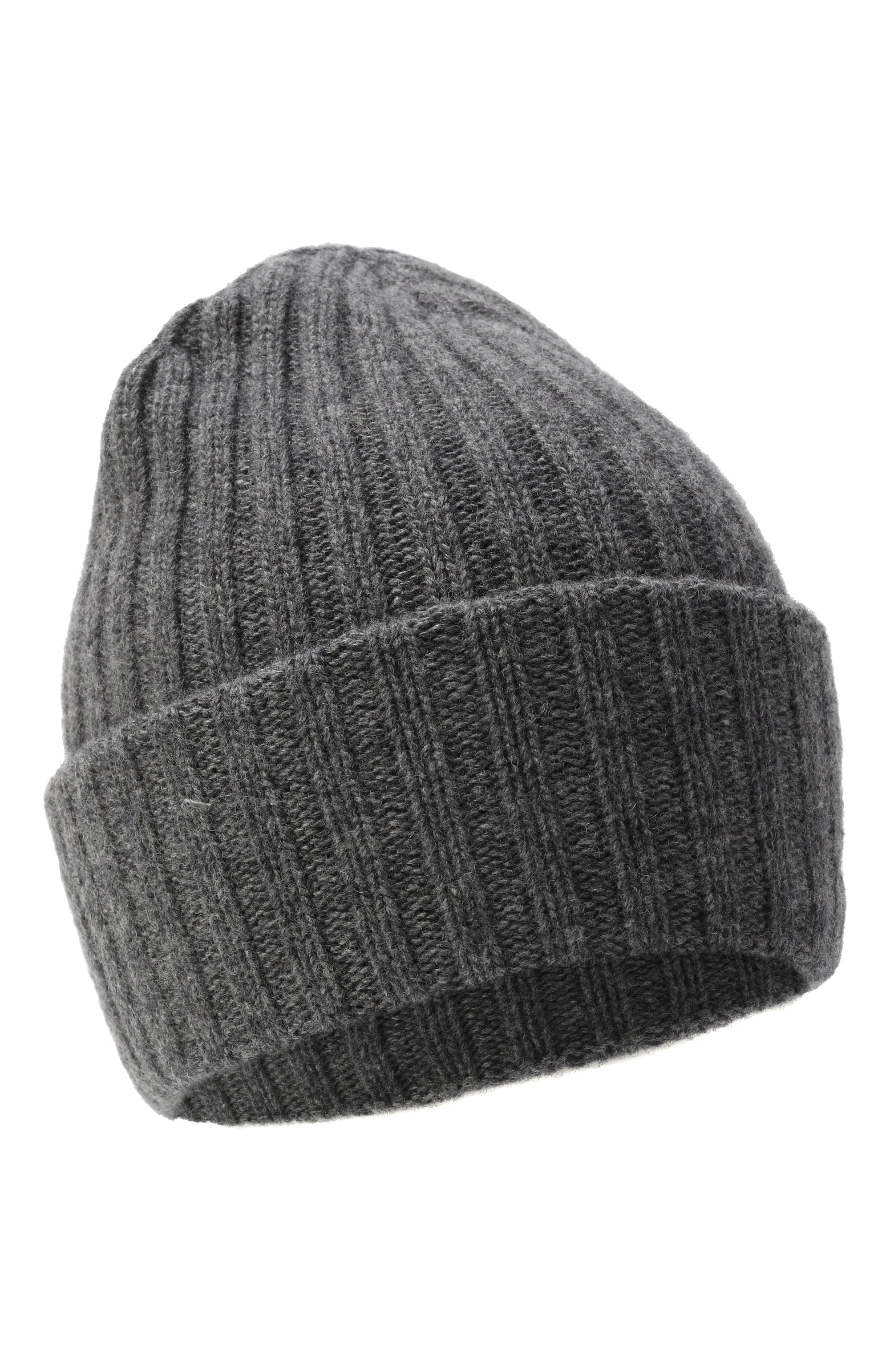 Шапка из шерсти и вискозы GANNI темно-серого цвета по цене 16450 руб., арт. A6928, фото 1 Шапка из шерсти и вискозы GANNI, арт. A6928, фото 1
