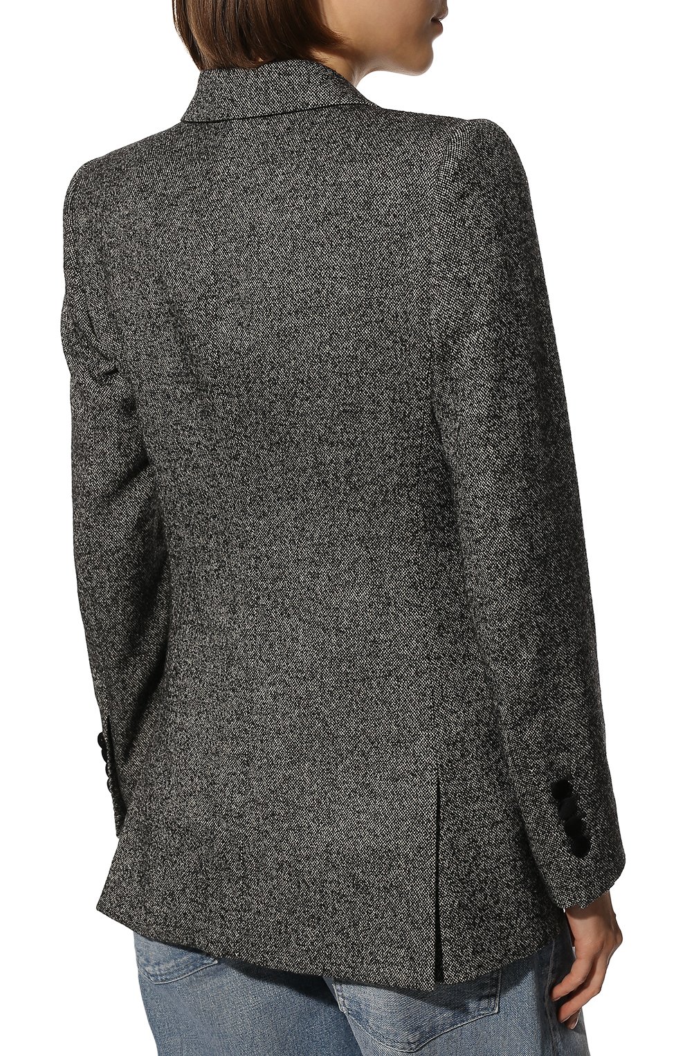 Шерстяной жакет DOLCE & GABBANA серого цвета по цене 212000 руб., арт. F29D0T/FMRAX, фото 4 Шерстяной жакет DOLCE & GABBANA, арт. F29D0T/FMRAX, фото 4