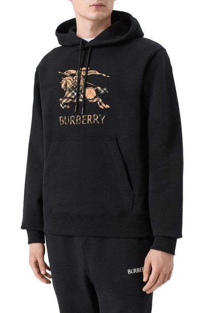Хлопковое худи BURBERRY черного цвета по цене 96250 руб., арт. 8119021, фото 3 Хлопковое худи BURBERRY, арт. 8119021, фото 3