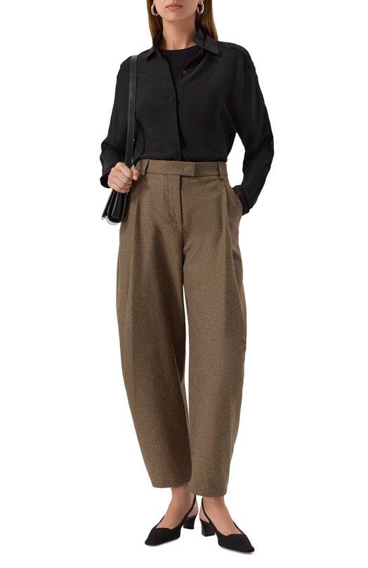 Брюки из шерсти и кашемира Giorgio Armani GW001568/TE16708 Коричневый  GW001568/TE16708 Фото 2