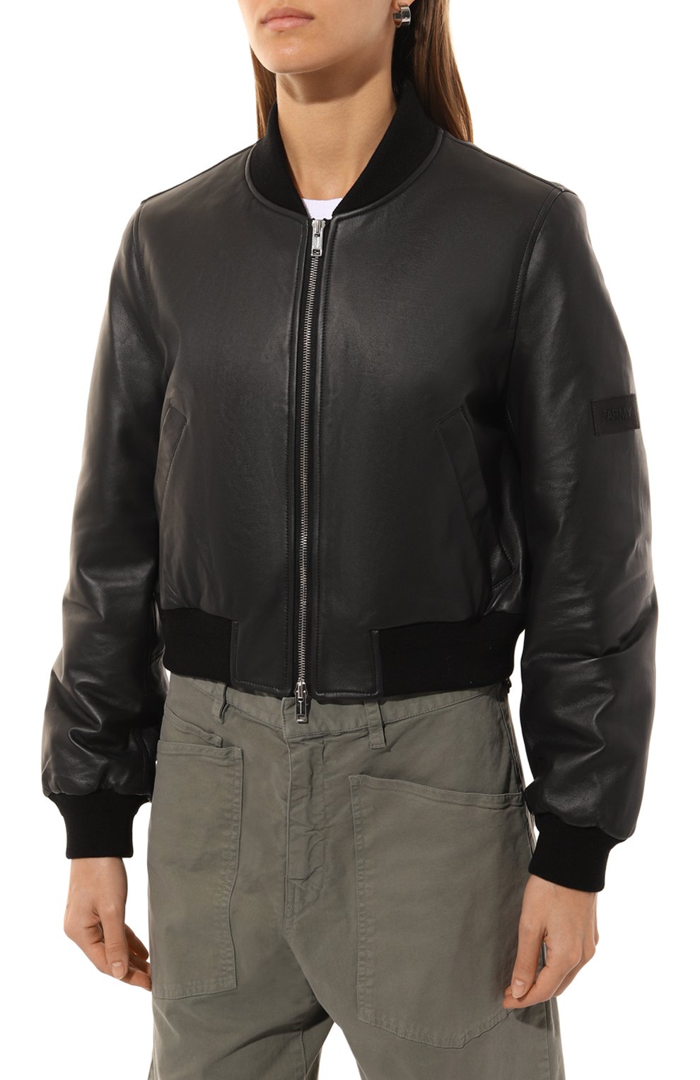 Кожаный бомбер YS ARMY PARIS темно-синего цвета по цене 155000 руб., арт. 24EFV20047B23W, фото 3 Кожаный бомбер YS ARMY PARIS, арт. 24EFV20047B23W, фото 3