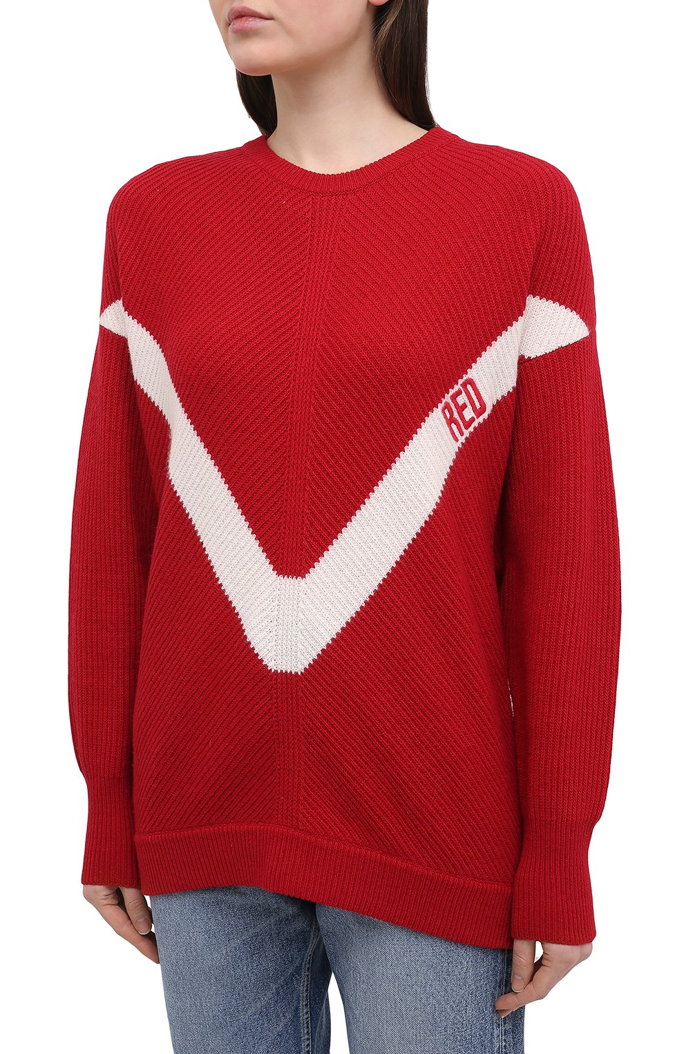 Свитер REDVALENTINO красного цвета по цене 55150 руб., арт. VR3KC06D/5NF, фото 3 Свитер REDVALENTINO, арт. VR3KC06D/5NF, фото 3