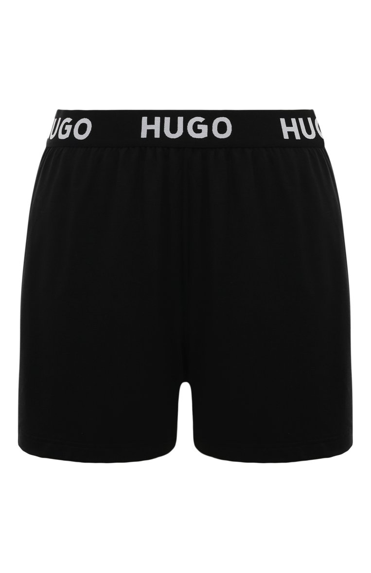 Женские шорты из вискозы HUGO черного цвета, арт. 50490704 | Фото 1 (Материал сплава: Проставлено; Нос: Не проставлено; Материал внешний: Вискоза)
