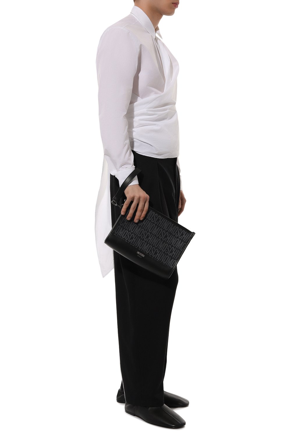 Борсетка MOSCHINO темно-серого цвета по цене 59950 руб., арт. A8408/8274, фото 8 Борсетка MOSCHINO, арт. A8408/8274, фото 8