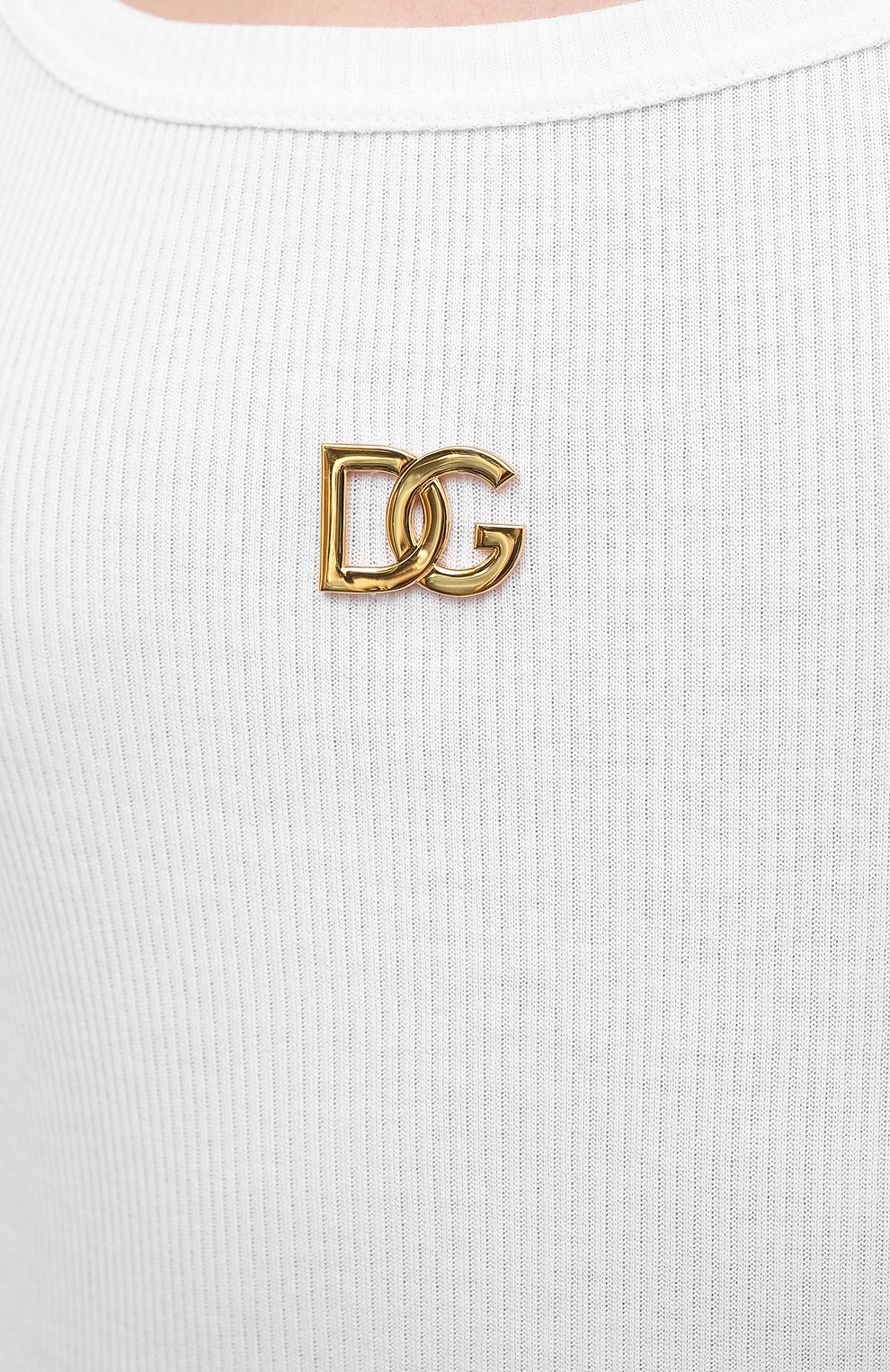 Хлопковая майка DOLCE & GABBANA белого цвета по цене 35600 руб., арт. F8K97Z/FU7AV, фото 5 Хлопковая майка DOLCE & GABBANA, арт. F8K97Z/FU7AV, фото 5