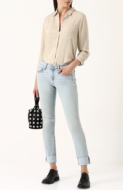 Джинсы прямого кроя с потертостями и отворотами RAG AND BONE, арт. W1590K510GLE, фото 2