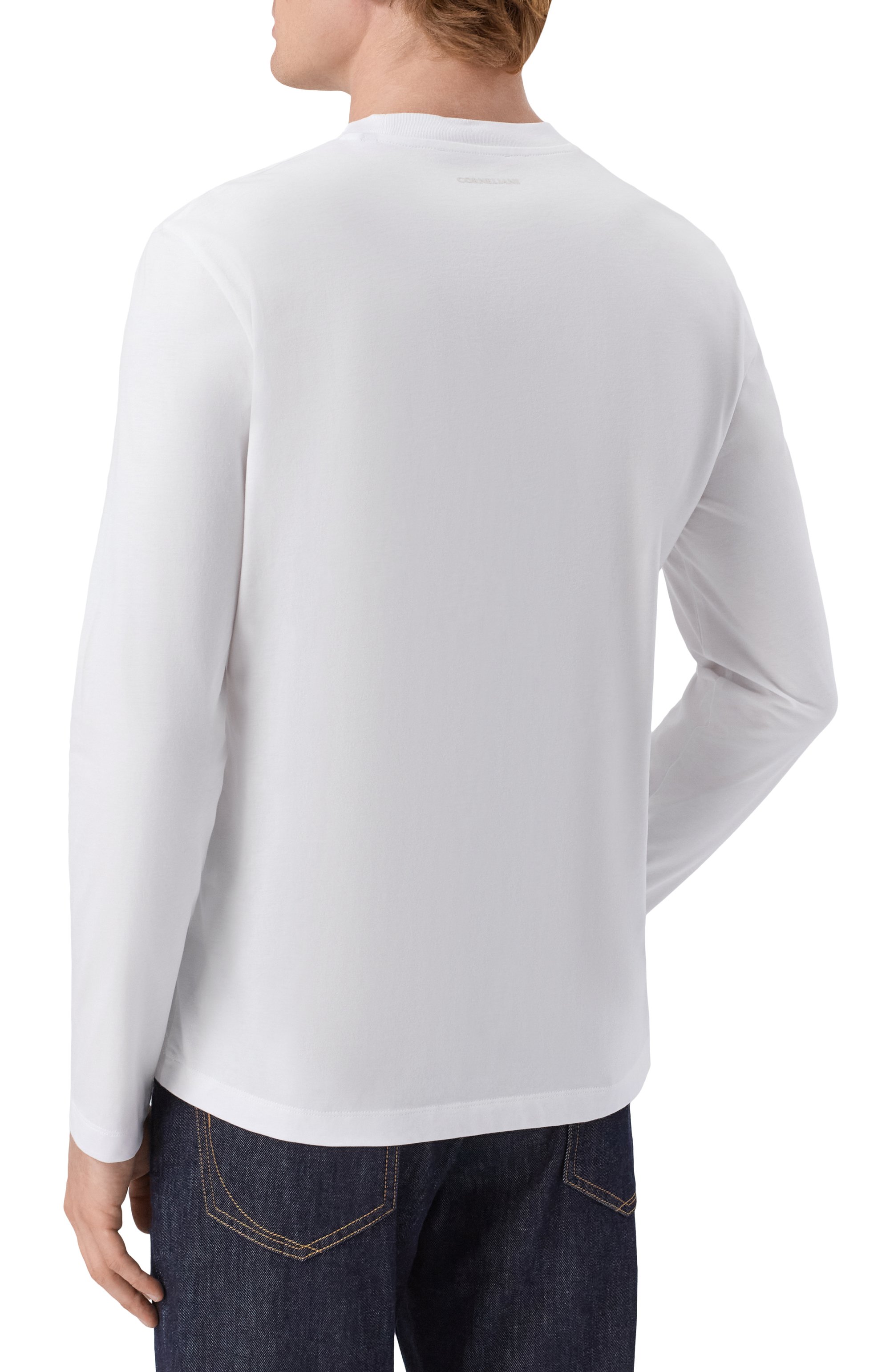 Хлопковый лонгслив CORNELIANI белого цвета по цене 20800 руб., арт. 28G570/2A25022, фото 4 Хлопковый лонгслив CORNELIANI, арт. 28G570/2A25022, фото 4