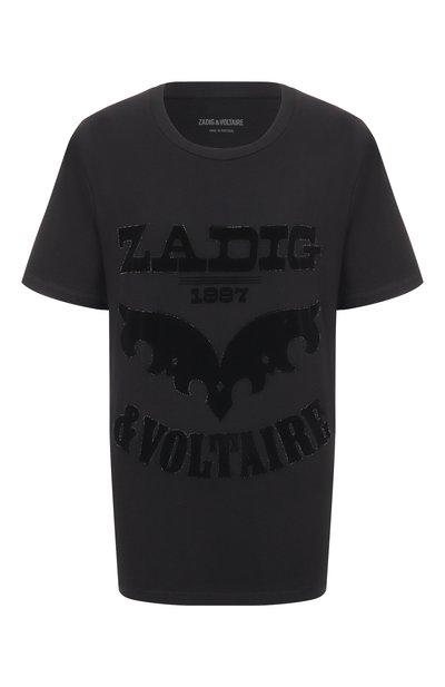 Женская хлопковая футболка ZADIG AND VOLTAIRE, арт. JWTS02826