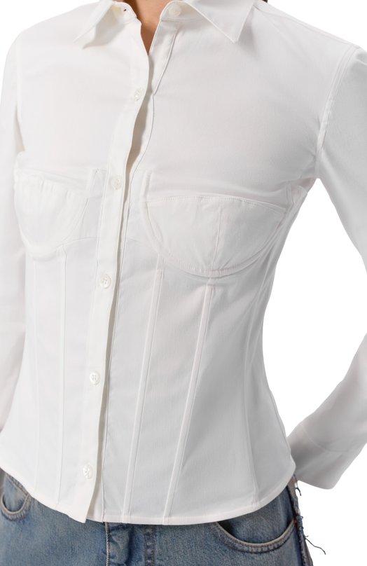 Хлопковая рубашка Balenciaga 850782/TSM19 Белый  850782/TSM19 Фото 5