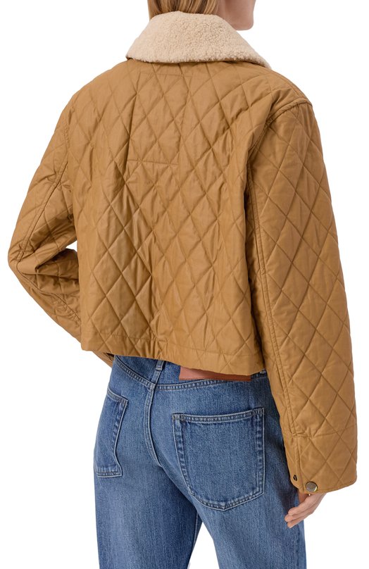 Хлопковая куртка Burberry 8117768 Бежевый  8117768 Фото 4