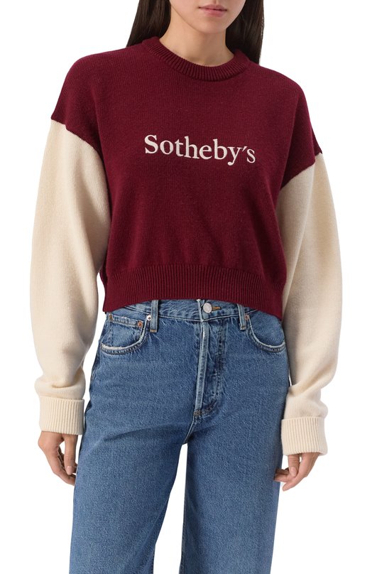 Кашемировый свитер FRAME x Sotheby's Frame Denim WE25KSW045 Бордовый  WE25KSW045 Фото 3