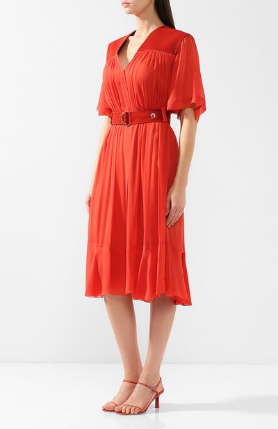 Платье-миди с поясом и v-образным вырезом CHLOÉ, арт. CHC18AR045001, фото 3
