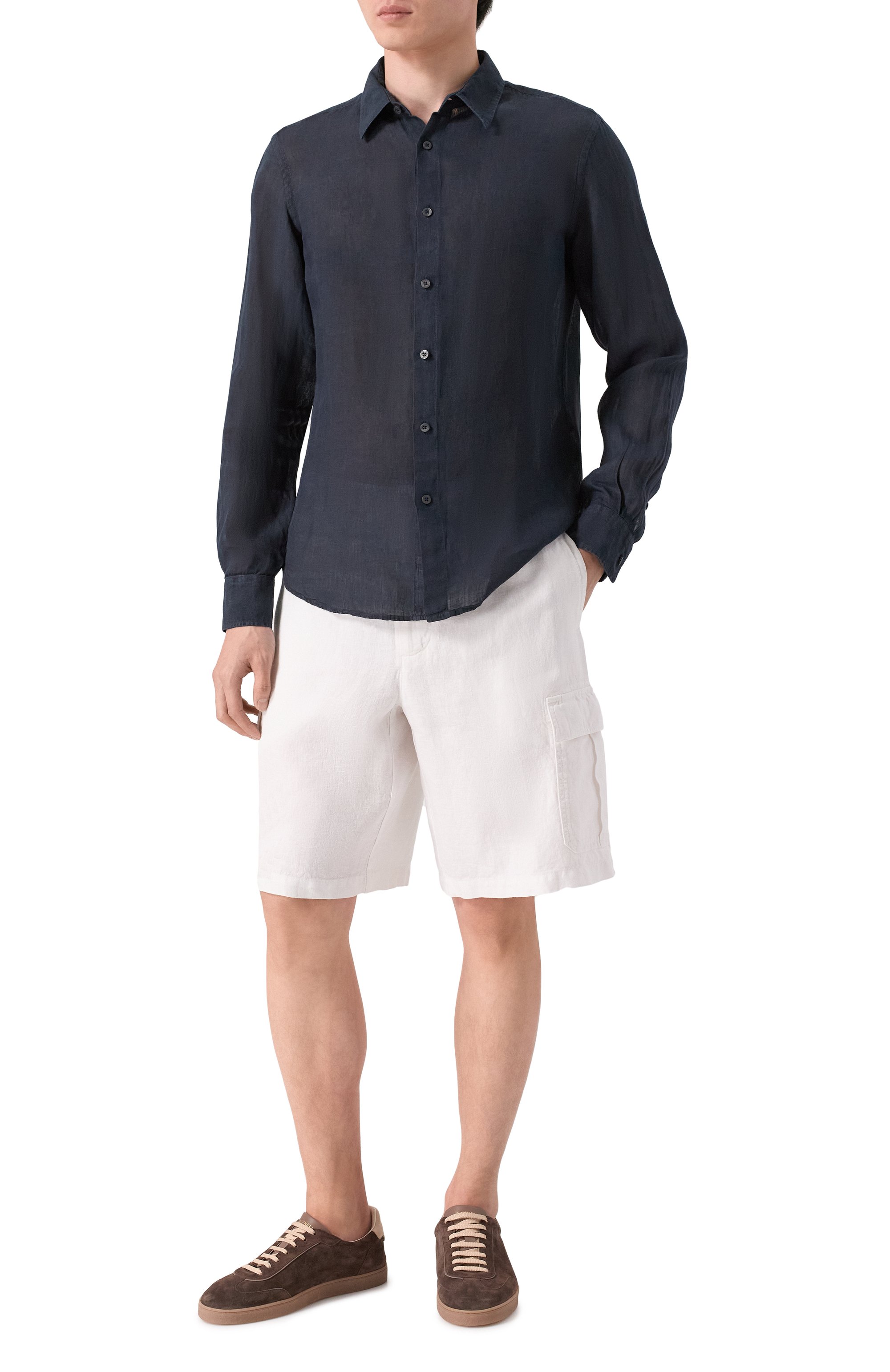 Льняные шорты 120% LINO, арт. 33ALIM29D4/0476/000, фото 2