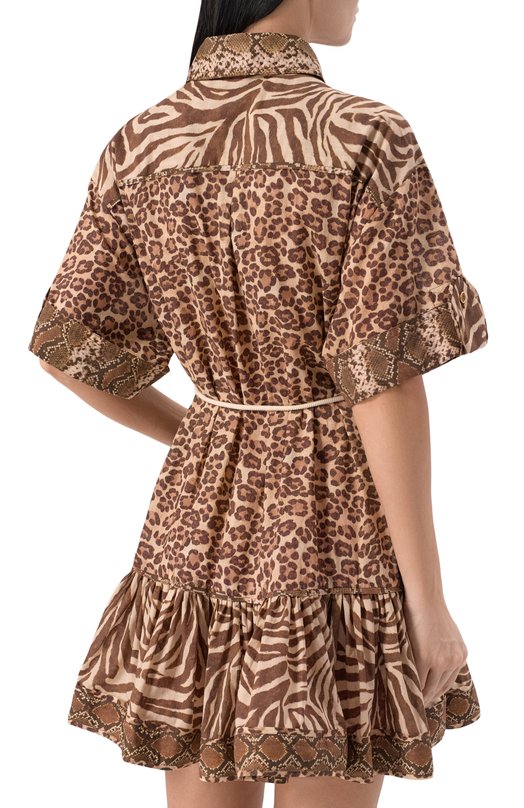 Хлопковое платье Zimmermann 5759DRS262 Леопардовый  5759DRS262 Фото 3