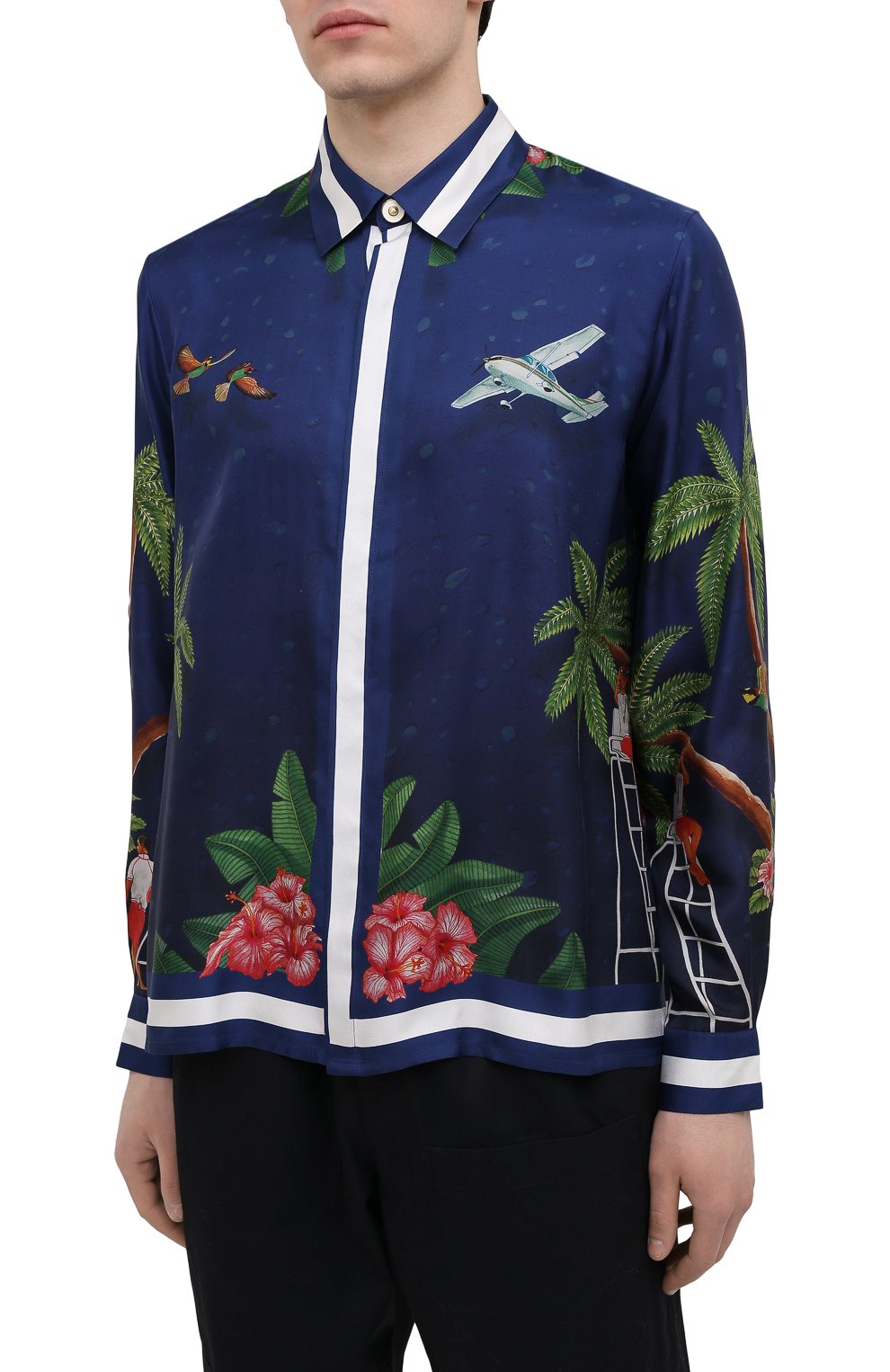 Шелковая рубашка CASABLANCA, арт. MS21-SH-001 CASABLANCA SURF CLUB MIDNIGHT, фото 3