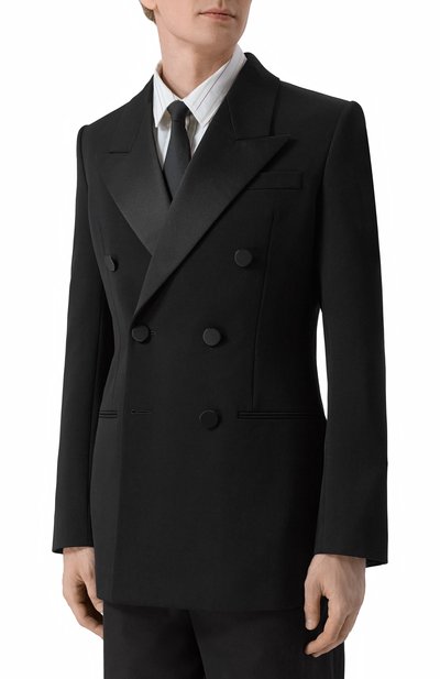 Шерстяной смокинг SAINT LAURENT черного цвета по цене 492500 руб., арт. 797220/Y7E63, фото 3 Шерстяной смокинг SAINT LAURENT, арт. 797220/Y7E63, фото 3