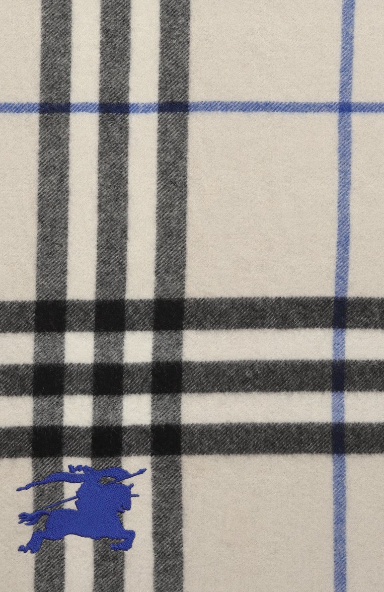Женский кашемировый шарф BURBERRY бежевого цвета, арт. 8094711 | Фото 5 (Материал: Текстиль, Шерсть, Кашемир; Нос: Не проставлено; Автоматизация состава: Проставлено)